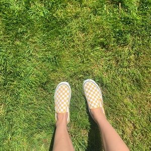 yellow checkered vans